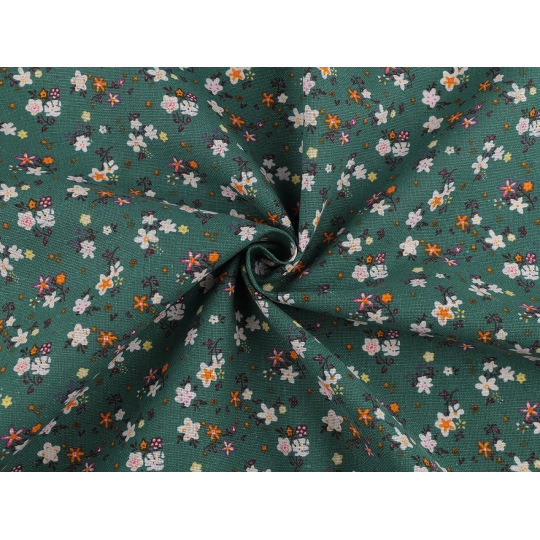 Pamutvászon / vászon ritkább szövés apró virágok - 1 m | Mimib