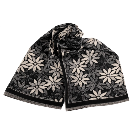 Šatka / šál typu kašmír so strapcami, kvety 60x180 cm - 1 ks | Mimib