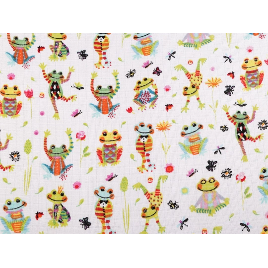 Bavlnená plienkovina / mušelín žaby - 1 m | Mimib
