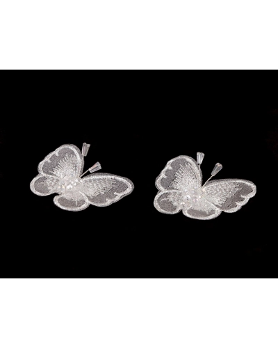 Motýľ s brúsenými korálkami na našitie a nalepenie - 2 ks | Mimib