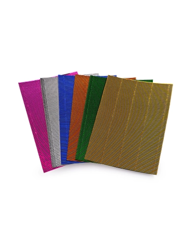 Farebný metalický vlnitý papier / lepenka mix farieb - 1 sáčok | Mimib