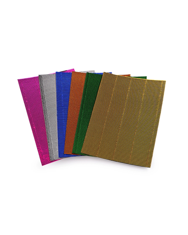 Farebný metalický vlnitý papier / lepenka mix farieb - 1 sáčok | Mimib
