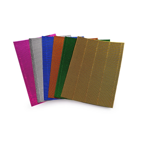 Farebný metalický vlnitý papier / lepenka mix farieb - 1 sáčok | Mimib