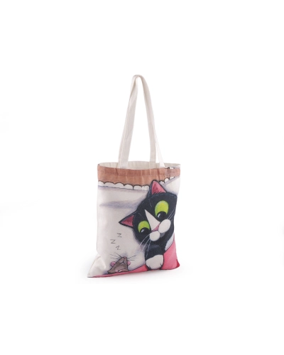 Textilná taška bavlnená mačka 34x40 cm - 1 ks | Mimib