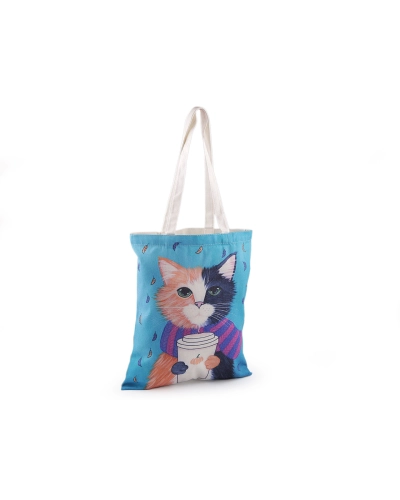 Textilná taška bavlnená mačka 34x40 cm - 1 ks | Mimib