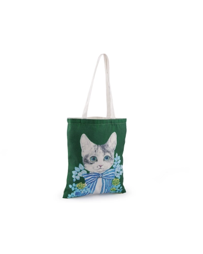 Textilná taška bavlnená mačka 34x40 cm - 1 ks | Mimib