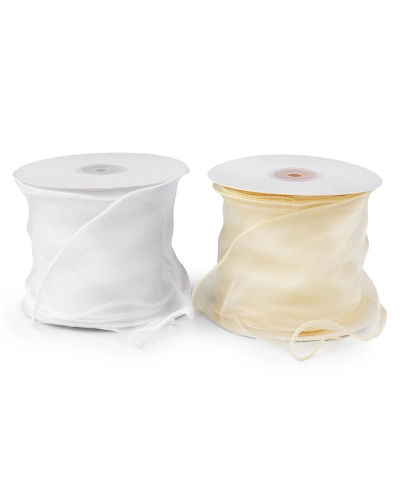 Organzová stuha s perleťovým leskom šírka 10 cm - 9 m | Mimib