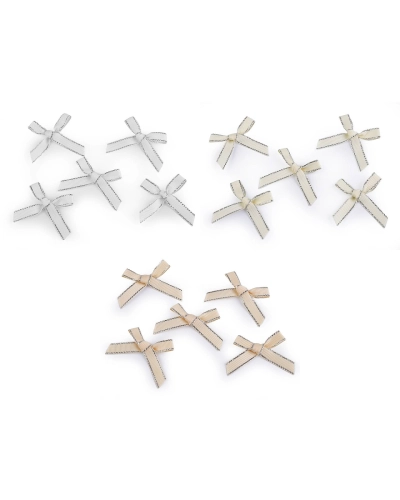 Svadobná / dekoračná rypsová mašlička s lurexovým okrajom - 10 ks | Mimib