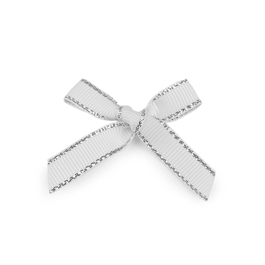 Svadobná / dekoračná rypsová mašlička s lurexovým okrajom - 10 ks | Mimib