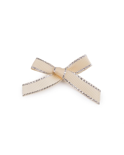 Svadobná / dekoračná rypsová mašlička s lurexovým okrajom - 10 ks | Mimib