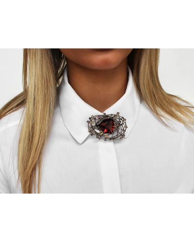 Brošňa s brúsenými kamienkami a kameňom - 1 ks | Mimib