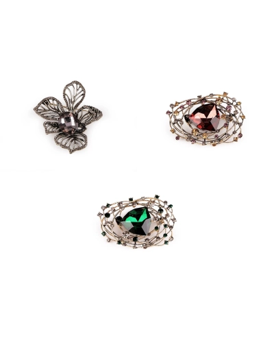 Brošňa s brúsenými kamienkami a kameňom - 1 ks | Mimib