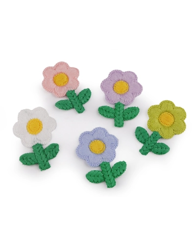 Vyšívaný kvet 3,8 x 6 cm - 10 ks | Mimib
