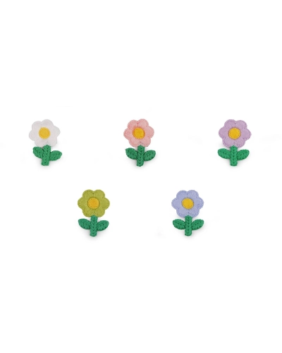 Vyšívaný kvet 3,8 x 6 cm - 10 ks | Mimib