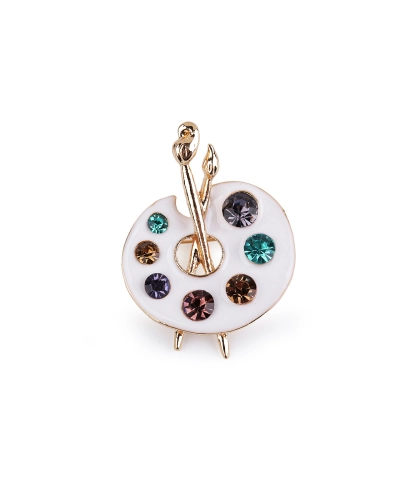 Brošňa maliarska paleta, mačky v dáždniku - 1 ks | Mimib