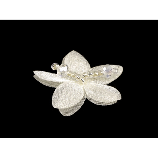 Kvet s korálkami na našitie a nalepenie Ø4 cm - 10 ks | Mimib