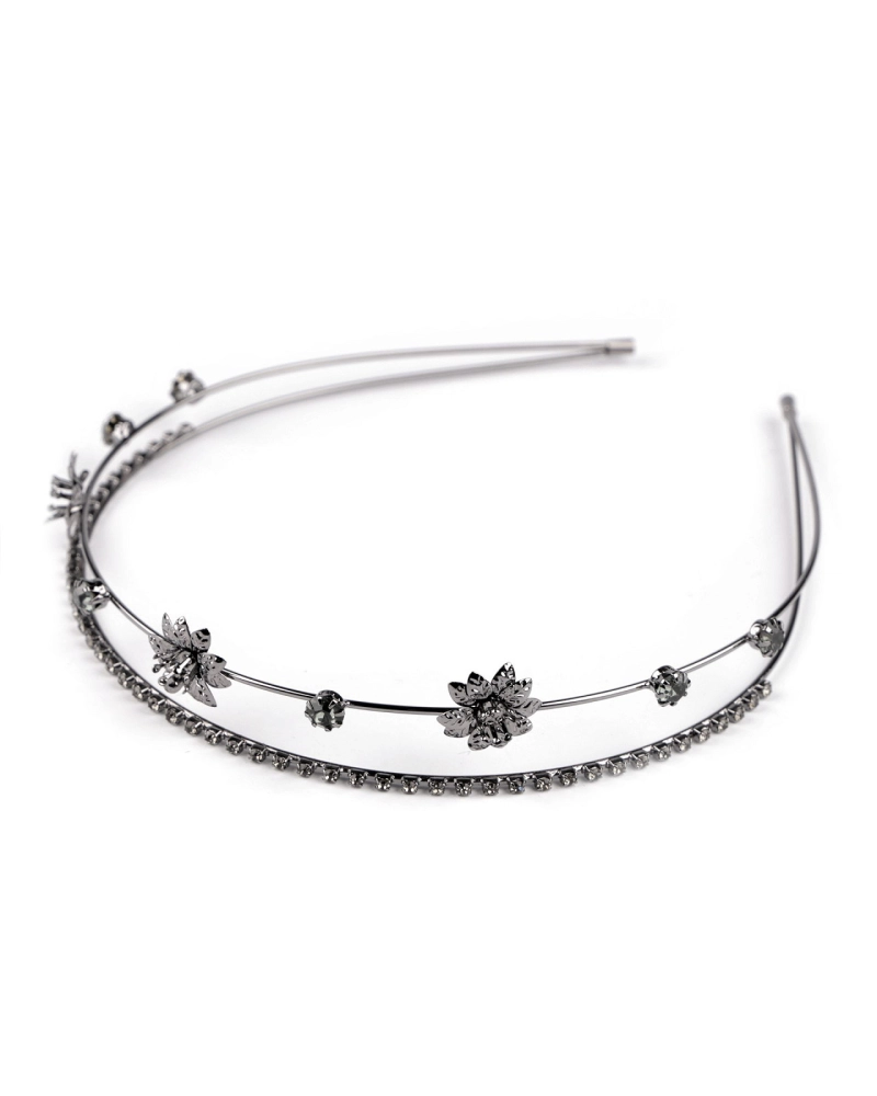 Štrasová čelenka do vlasov dvojitá - 1 ks | Mimib