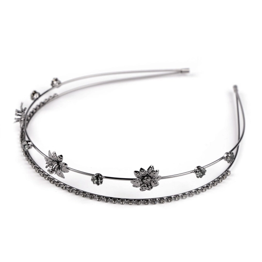 Štrasová čelenka do vlasov dvojitá - 1 ks | Mimib