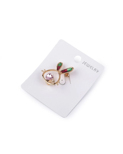 Brošňa s brúsenými kameňmi zajačik - 1 ks | Mimib