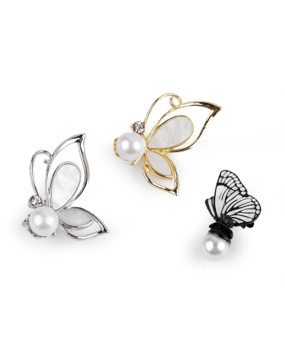 Brošňa motýľ s perlou - 1 ks | Mimib