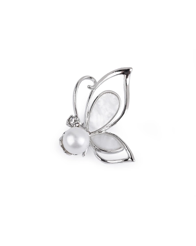 Brošňa motýľ s perlou - 1 ks | Mimib