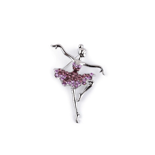 Brošňa s brúsenými kamienkami baletka - 1 ks | Mimib