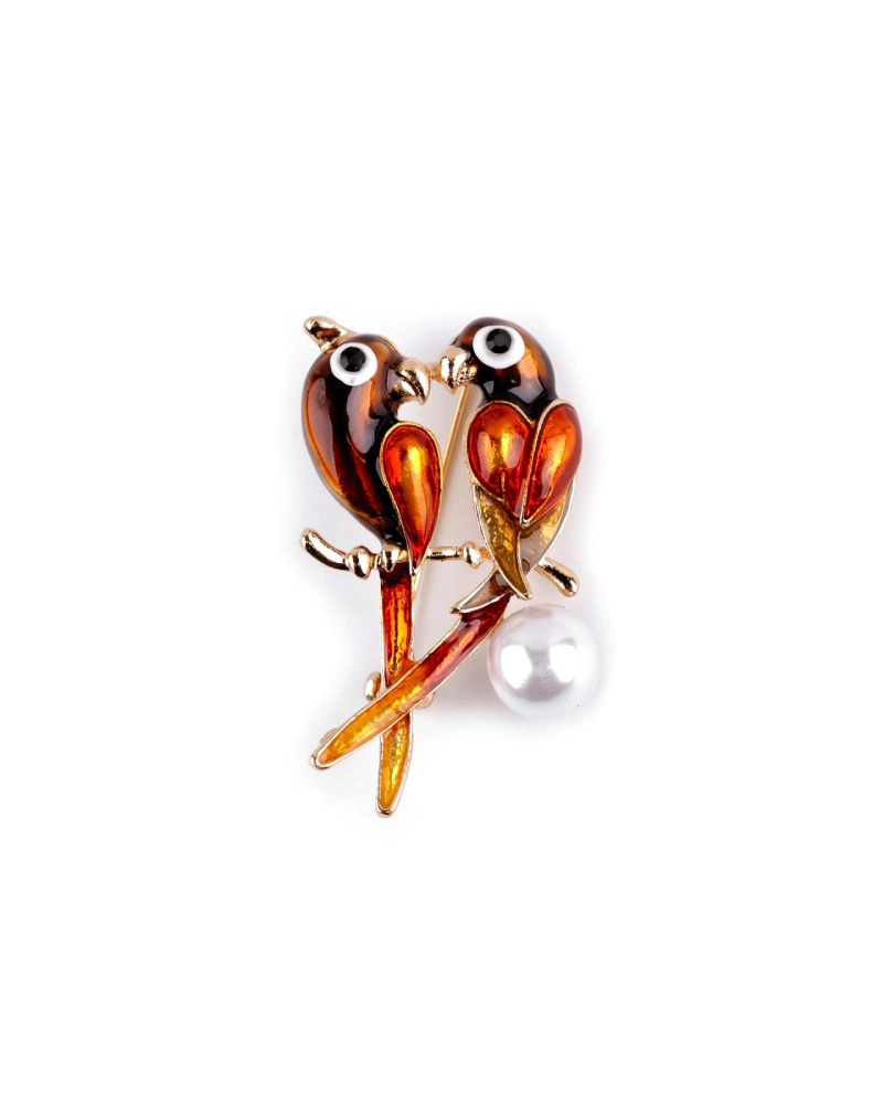 Brošňa s brúsenými kamienkami vtáčik, papagáj - 1 ks | Mimib