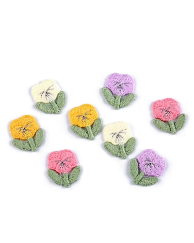 Vyšívaný kvet 2,1x2,5 cm - 10 ks | Mimib