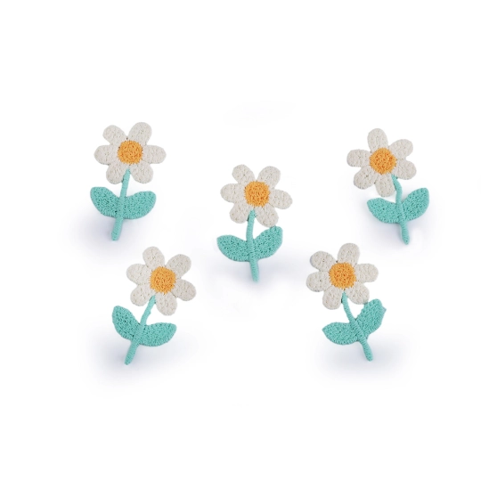 Vyšívaný kvet 2,1x35 mm - 10 ks | Mimib