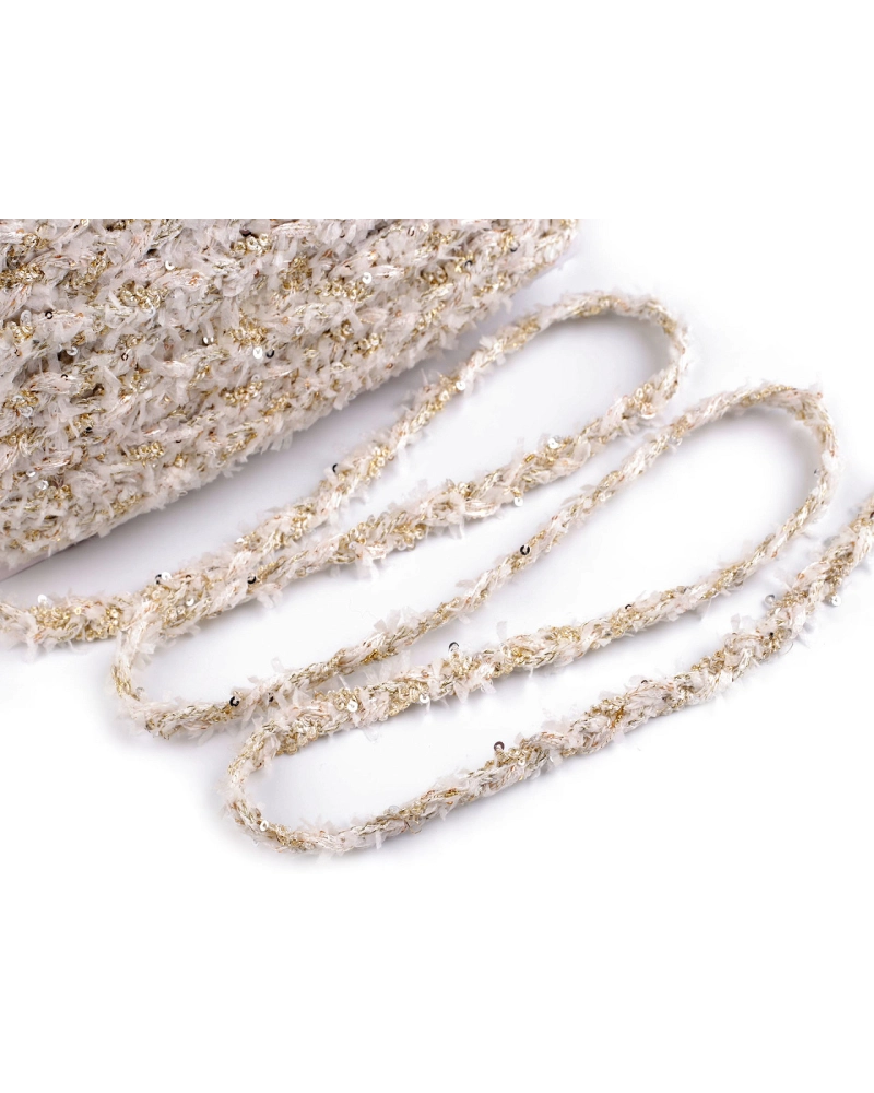 Prámik splietaný s drobnými flitrami šírka 10 mm - 1 m | Mimib