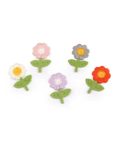 Vyšívaný kvet 2,4x3,7 cm - 10 ks | Mimib