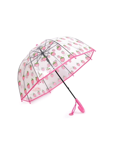 Detský priehľadný vystreľovací dáždnik jahoda - 1 ks | Mimib