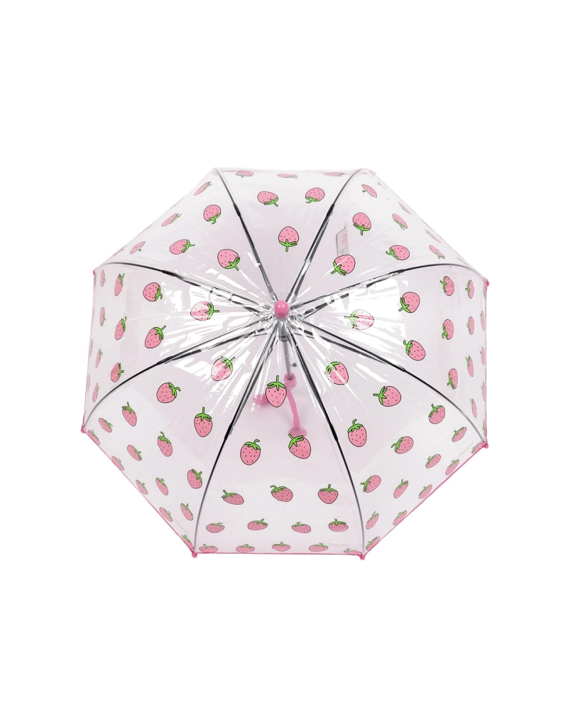 Detský priehľadný vystreľovací dáždnik jahoda - 1 ks | Mimib