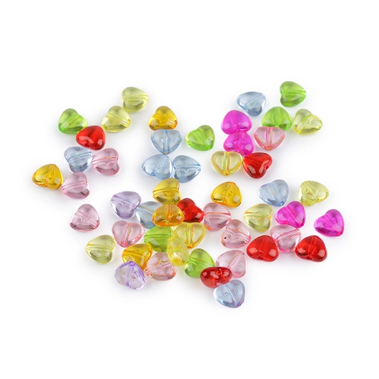 Plastové korálky srdce 8x9 mm - 10 g | Mimib