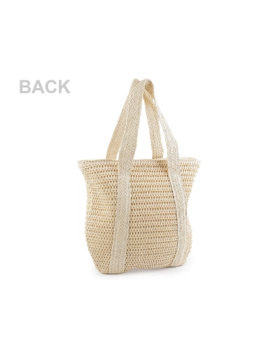 Háčkovaná kabelka z rafie - lyka so zipsom 42x39 cm - 1 ks | Mimib
