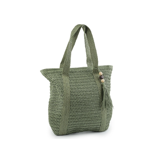 Háčkovaná kabelka z rafie - lyka so zipsom 42x39 cm - 1 ks | Mimib