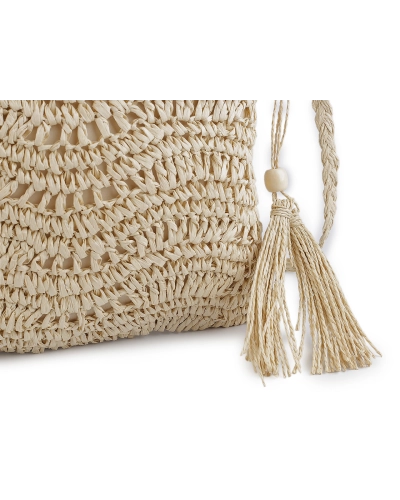 Háčkovavá kabelka z rafie - lyka so zipsom 27x23 cm - 1 ks | Mimib