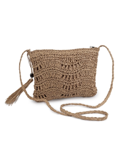 Háčkovavá kabelka z rafie - lyka so zipsom 27x23 cm - 1 ks | Mimib