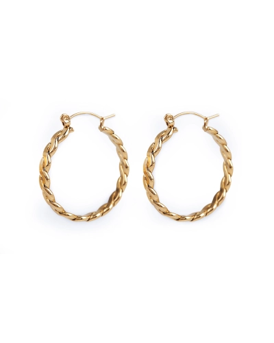 Náušnice z nerezovej ocele splietané kruhy - 1 pár | Mimib