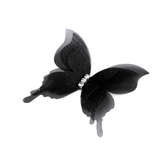 Motýľ s brúsenými kamienkami na našitie a nalepenie, trojvrstvový 3D - 10 ks | Mimib