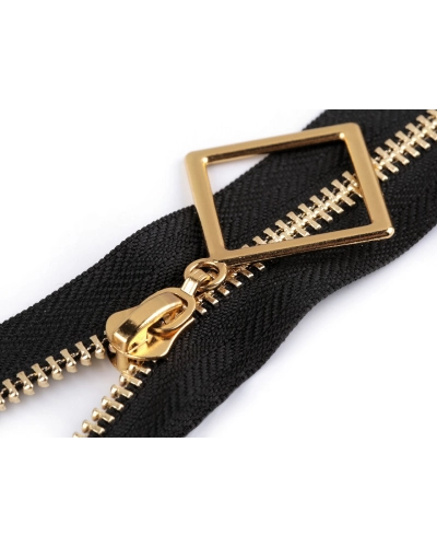 Kovový zips No 5 dĺžka 80 cm s ozdobným jazdcom - 1 ks | Mimib