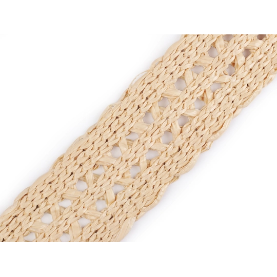 Splietaný popruh šírka 50 mm imitácia slamy - 1 m | Mimib