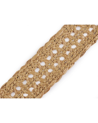Splietaný popruh šírka 50 mm imitácia slamy - 1 m | Mimib