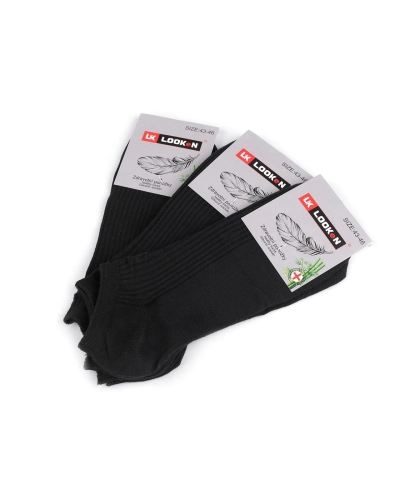 Pánske bavlnené ponožky členkové s prídavkom bambusu - 3 pár | Mimib