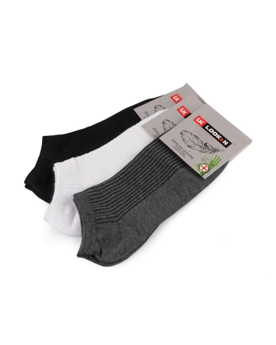 Pánske bavlnené ponožky členkové s prídavkom bambusu - 3 pár | Mimib