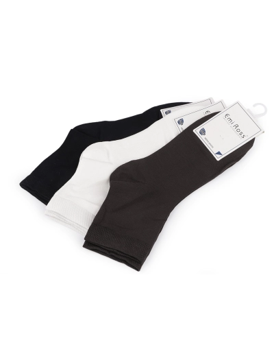 Pánske bavlnené ponožky Emi Ross hladké - 3 pár | Mimib