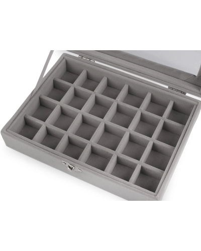 Šperkovnica so skleneným priehľadom zamatová 15x20x5 cm - 1 pár | Mimib