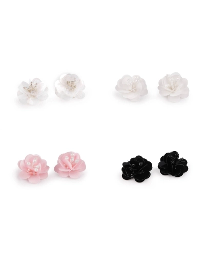 Flitrový kvet s korálkami Ø3,8 cm - 10 ks | Mimib