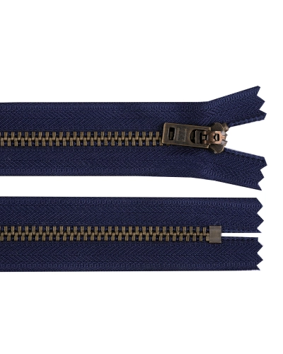 Kovový zips YKK No 5 dĺžka 18 cm staromosadzný (jeansový) - 1 ks | Mimib