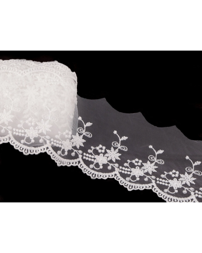 Vyšívaná čipka na monofile šírka 70 mm - 13.5 m | Mimib